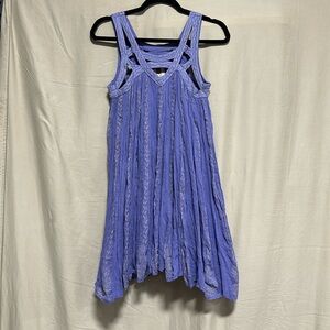 Free People FP One Cotton Gauze Lined Sleeveless‎ Purple Swing Dress Sz S